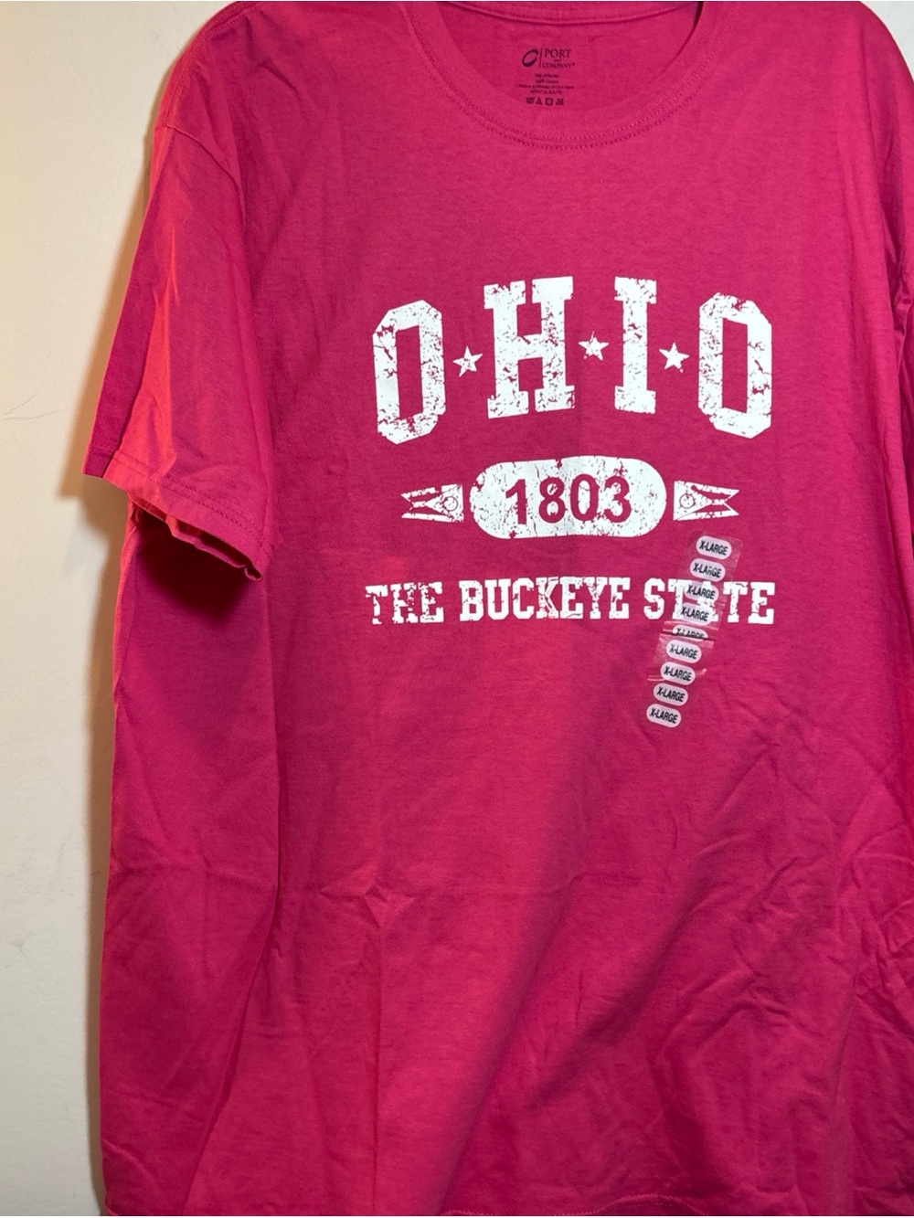 Port and Company Pink Ohio 'The Buckeye State' Short Sleeve Tee 558